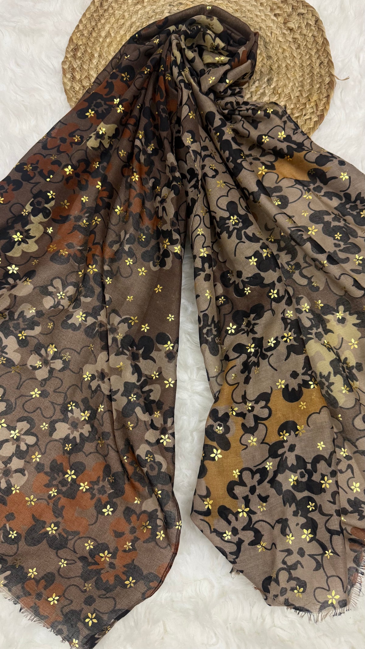 Twilight Flora Brown | Lawn Printed Hijab