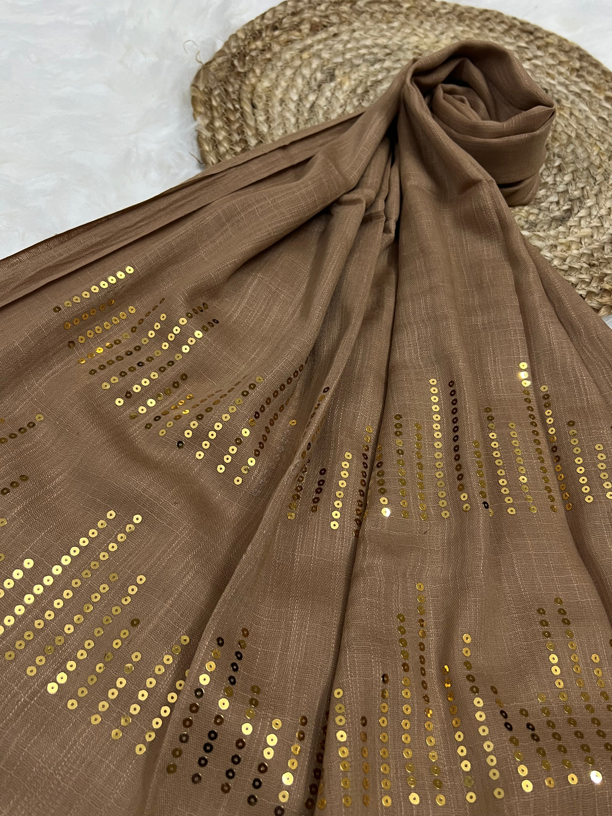 Radiant Sequins Stripes- Beige