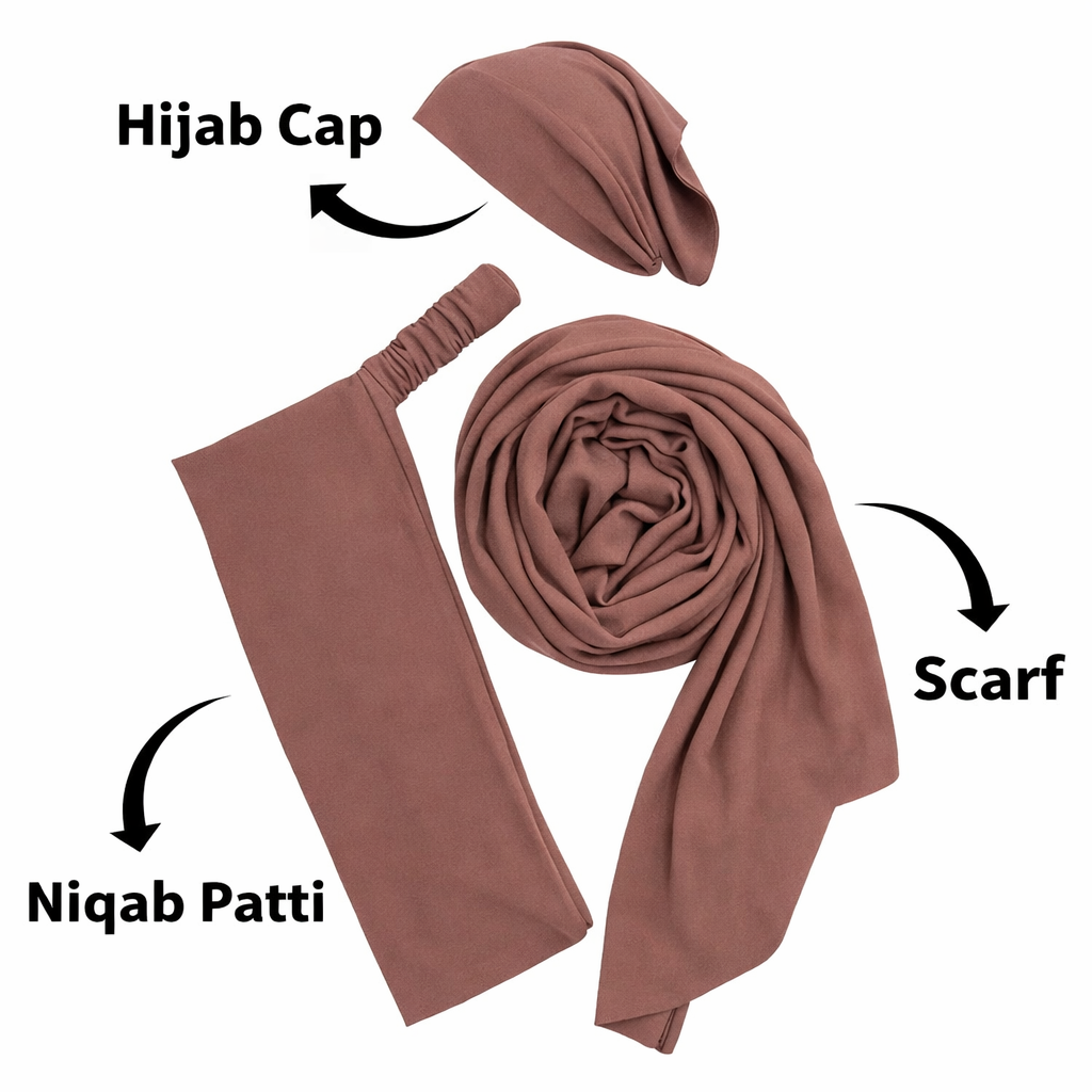 3-in-1 Hijab Essential Set | Mocha