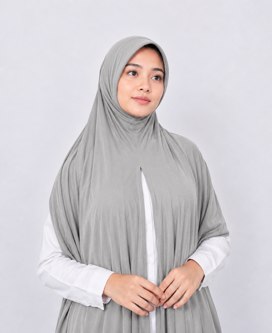 Instant Pre-Sewn Jersey Hijab | Steel Grey