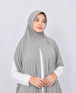 Instant Pre-Sewn Jersey Hijab | Steel Grey
