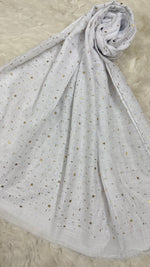 Lawn Foil Spread Hijab | White