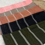Textured Metallic Stripe - Burnt Coral