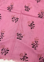 Lawn Block Print Hijab | Roses| Muted Pink