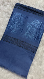 Lawn Jacquard Border | Denim Blue