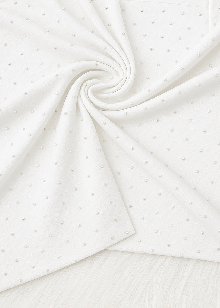 Silk Embellished Hijabs | Pearl White