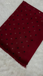 Lawn Block Print Hijab | Shinny Polka Dots | Maroon