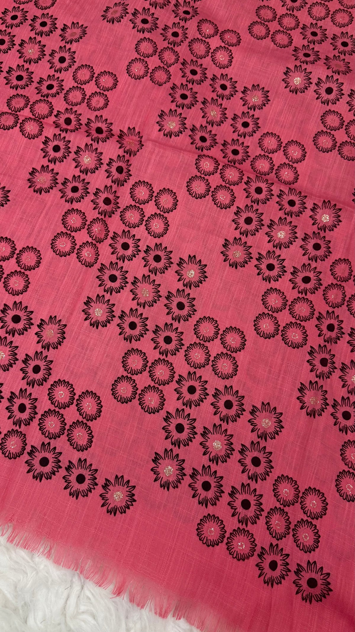 Lawn Block Print Hijab | Floral | Coral Bloom