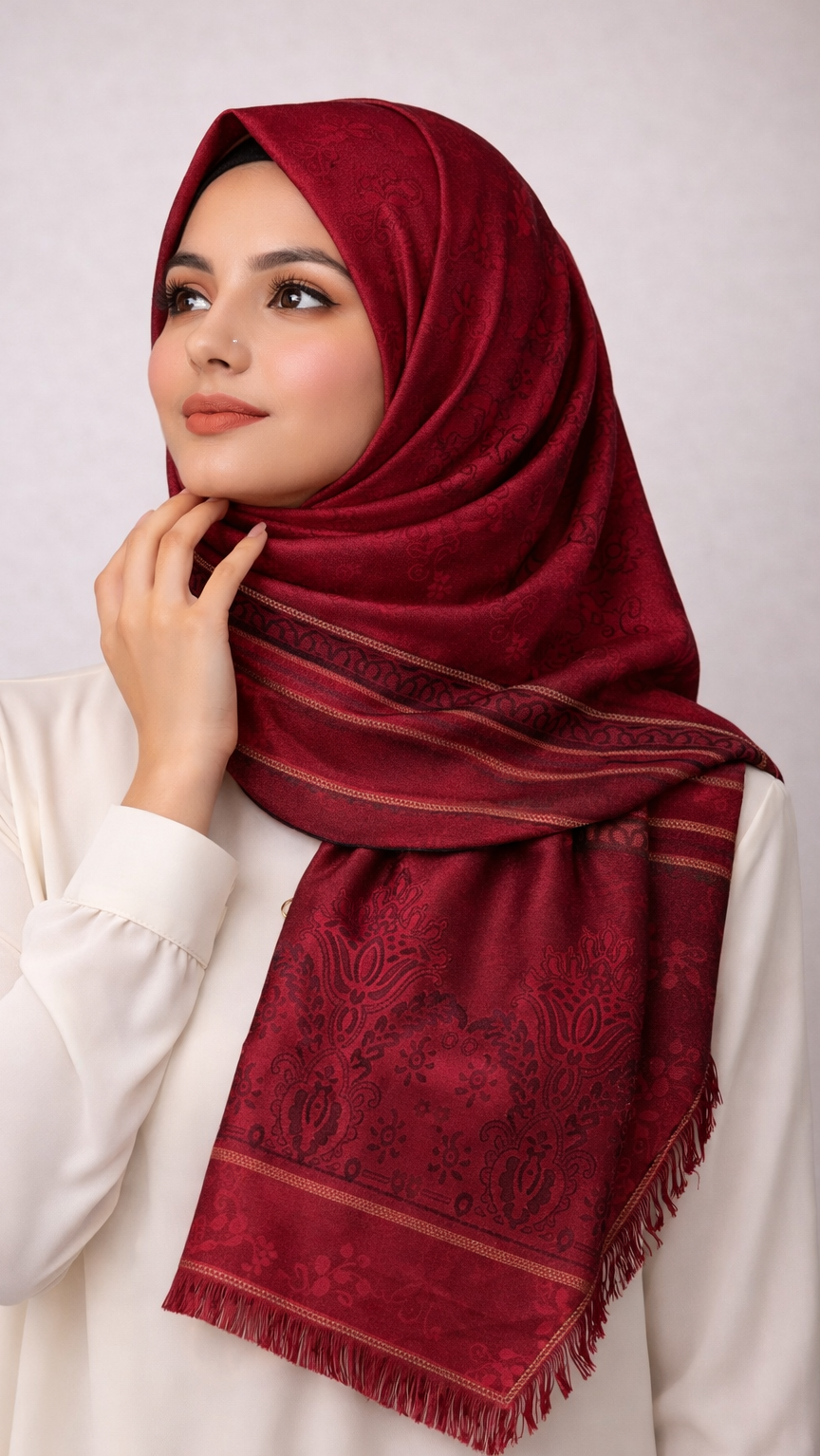 Royale Lawn JacquardII | Ruby Crimson