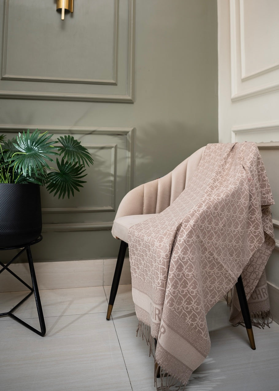 Branded Monogram Wool (Tagged)| Warm Taupe Blush