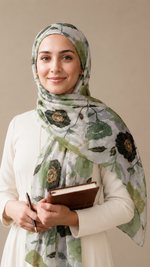 Sage Noir | Lawn Printed Hijab