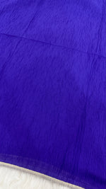 Soft Crinkle Lawn Hijab with Borders | Bright Purple