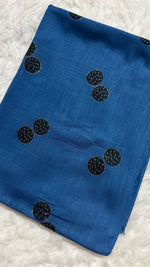 Lawn Block Print Hijab | Shinny Circles | Blue