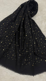 Lawn Foil Spread Hijab | Black