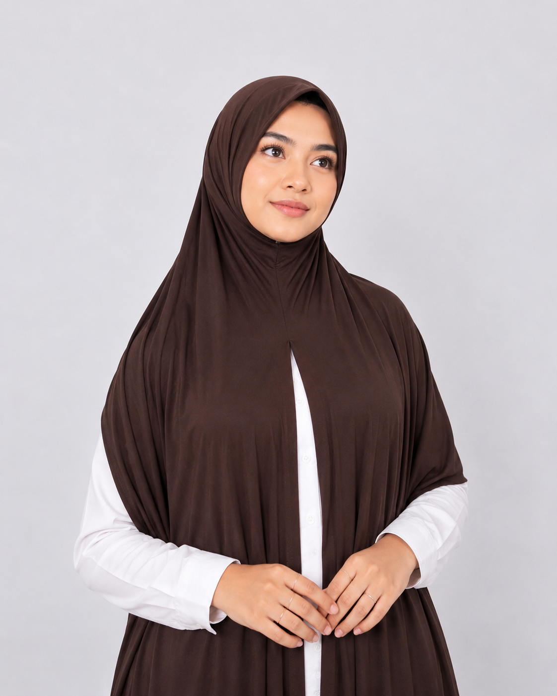 Instant Pre-Sewn Jersey Hijab | Dark Brown