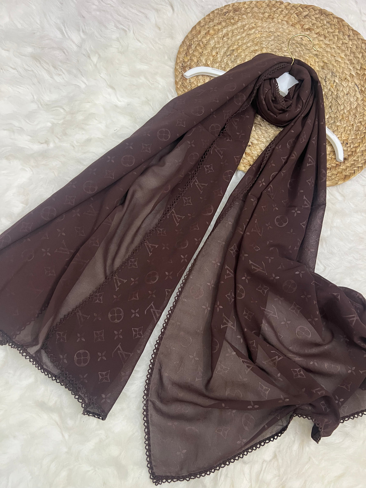 Monogram Georgette | LV | Dark Brown