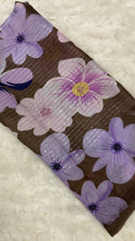 Sequins Bloom Mocha | Lawn Printed Hijab with Sequins