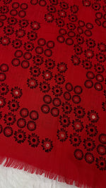 Lawn Block Print Hijab | Floral | Red