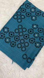 Lawn Block Print Hijab | Floral | Feroza Blue