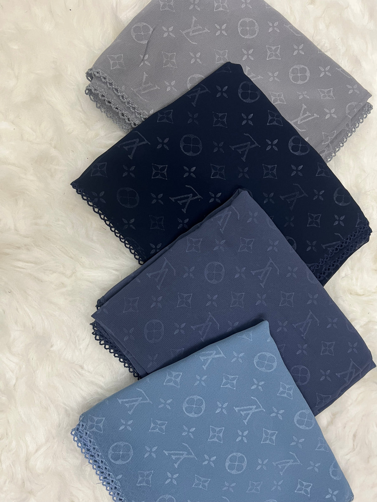 Monogram Georgette | LV | Pigeon Blue