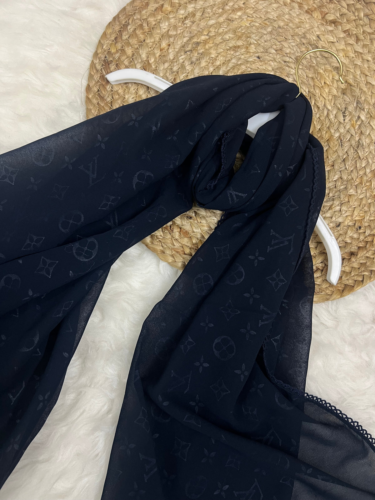 Monogram Georgette | LV | Dark Blue