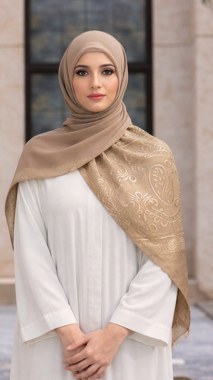 Royale Lawn Jacquard | Warm Taupe Beige