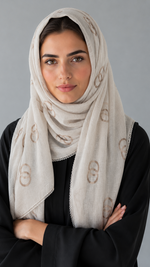 Lawn Ringset Embroidered Hijabs (XL) | Nude