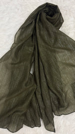Lawn Zari Hijabs | Olive Green