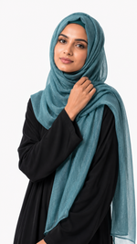 Lawn Zari Hijabs | Dusty Aqua