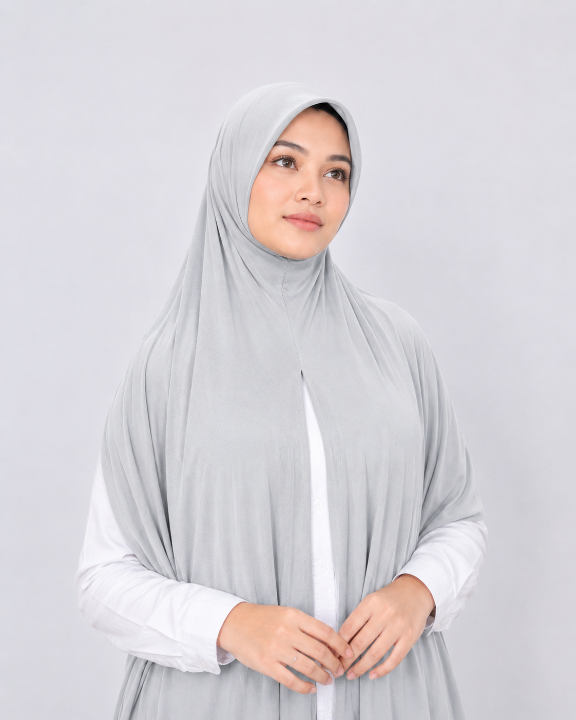 Instant Pre-Sewn Jersey Hijab | Ash Grey
