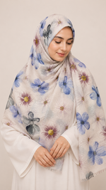 Sequins Bloom Pearl | Lawn Printed Hijab with Sequins