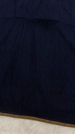 Soft Crinkle Lawn Hijab with Borders | Dark Blue