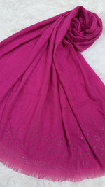 Lawn Stone Drop Hijab | Fuchsia Pink