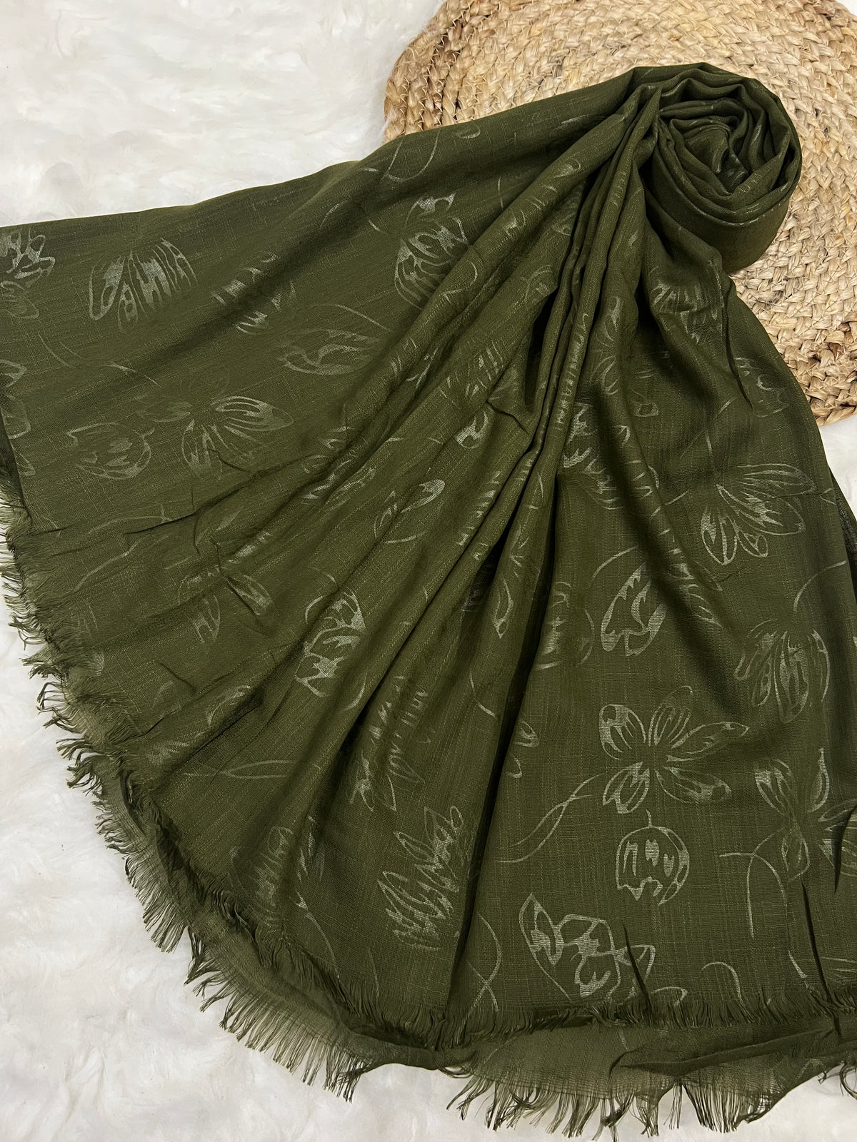 Ethereal Bloom Turkish lawn - Olive