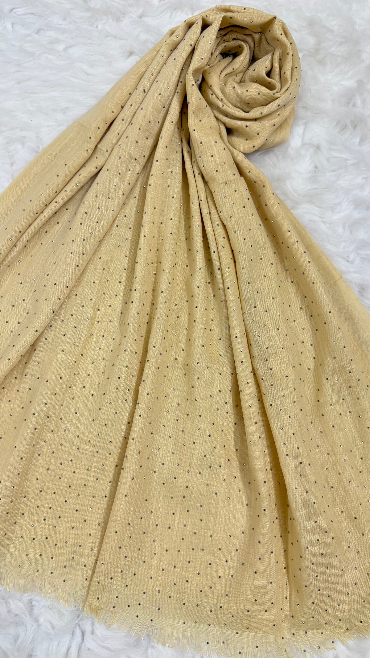 Lawn Dotted Stones Hijab | Beige