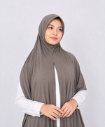 Instant Pre-Sewn Jersey Hijab | Khaki Grey