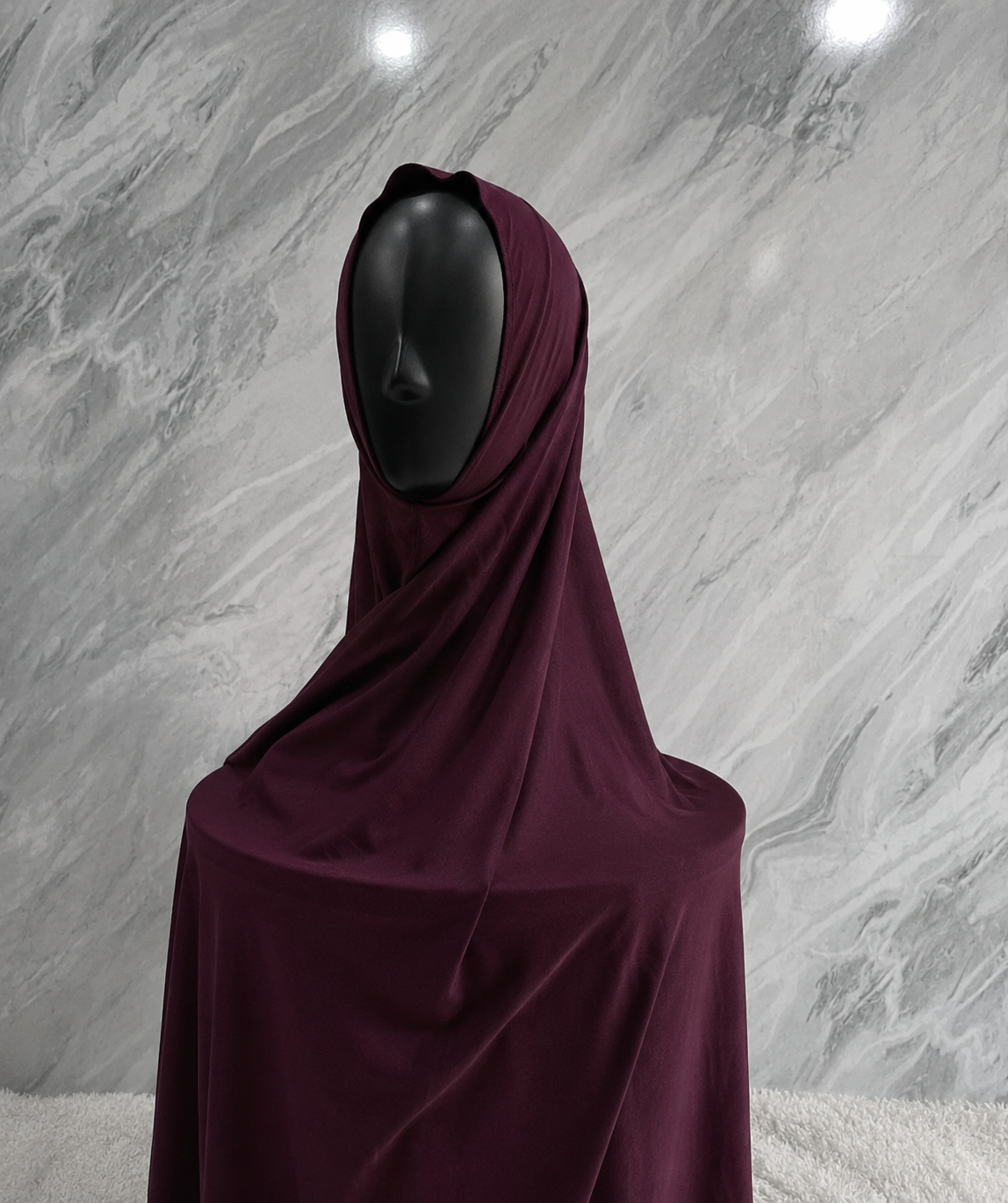 Instant Pre-Sewn Jersey Hijab | Plum