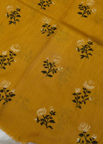 Lawn Block Print Hijab | Roses| Mustard
