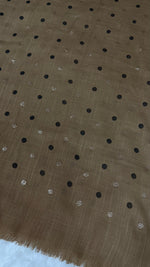 Lawn Block Print Hijab | Shinny Polka Dots | Mocha Brown
