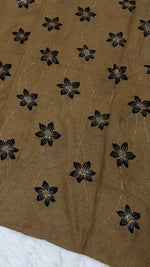 Threaded Lawn Floral Hijab | Floral | Brown