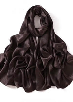 Crushed Velvet Silk Hijabs | Coffee Brown
