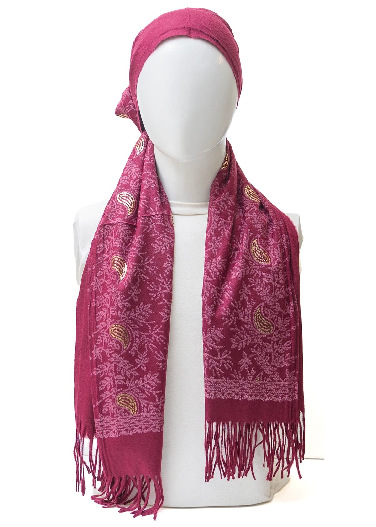 Classic Kashmiri Wrap | Deep Wine