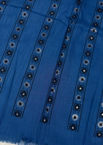 Lawn Block Print Hijab | Stripes | Blue