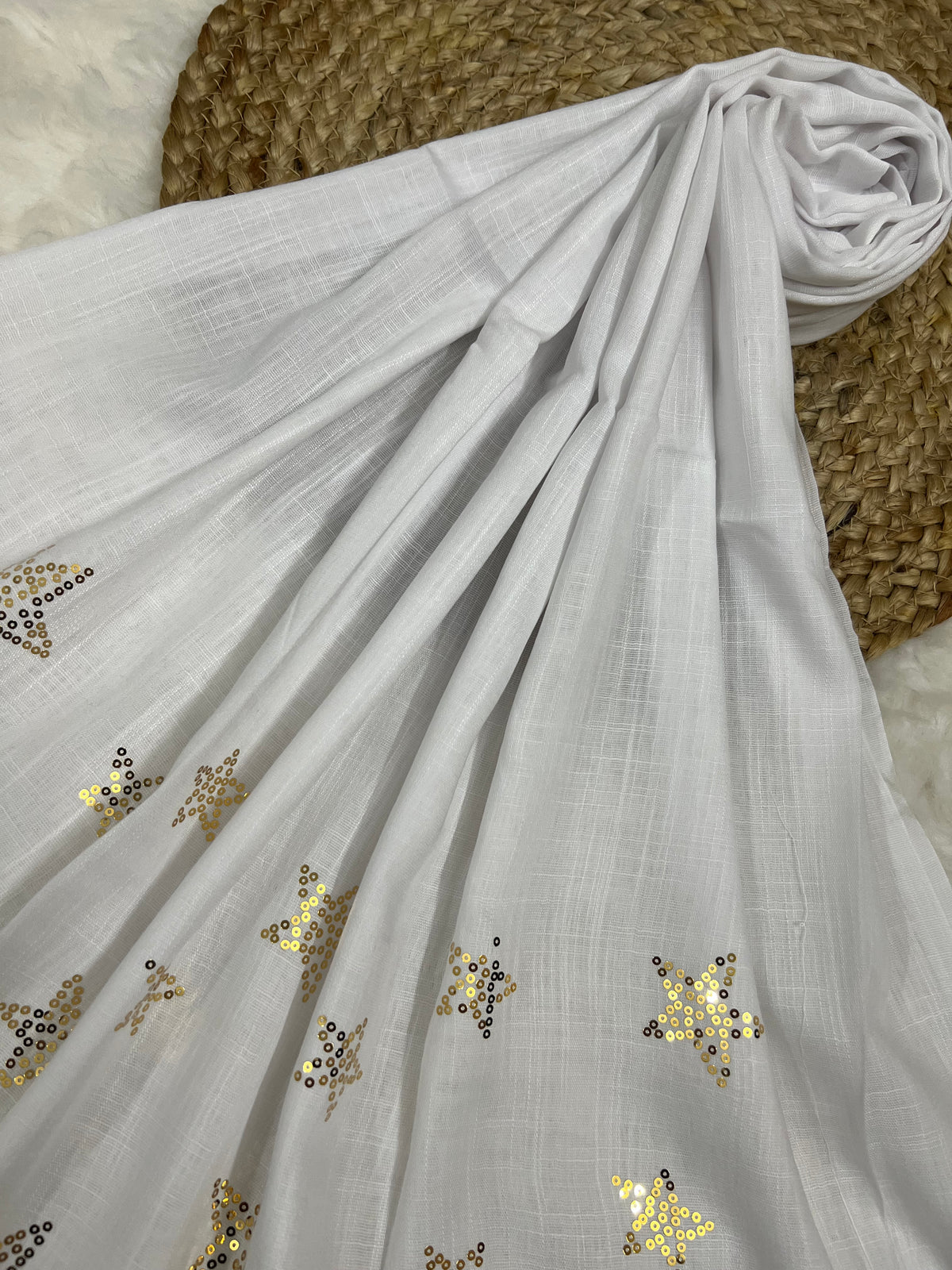 Starry Shine Hijab –White