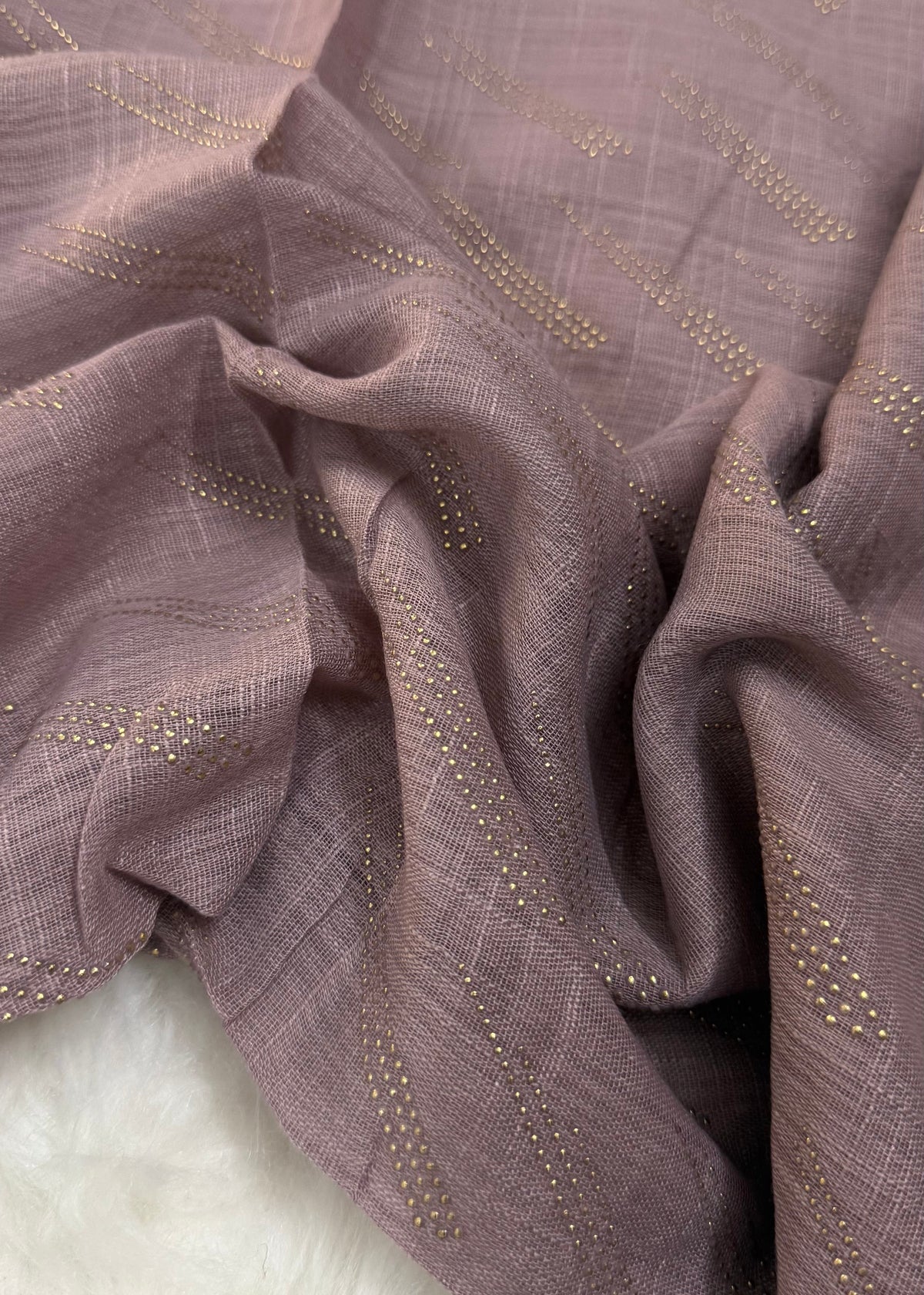 Lawn Zari Noor Hijab | Blush Mauve