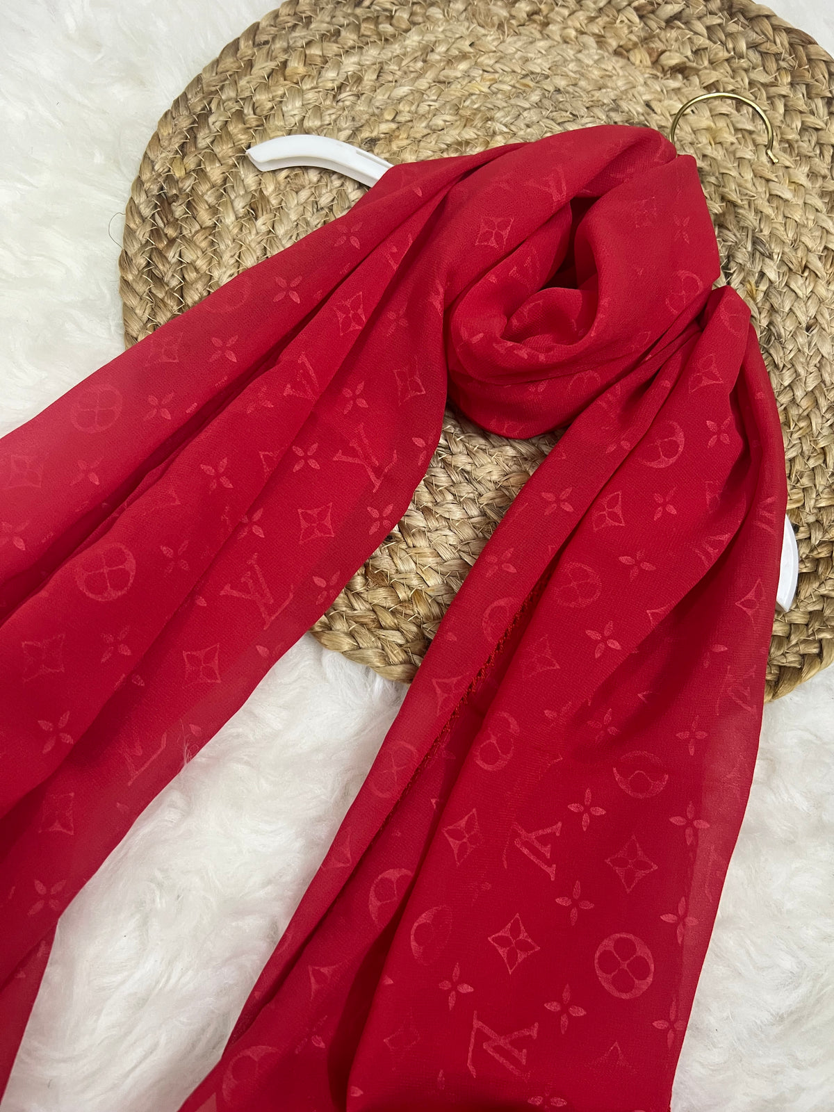 Monogram Georgette | LV | Red