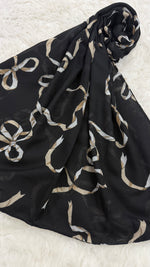 Noir Ribbon | Lawn Printed Hijab