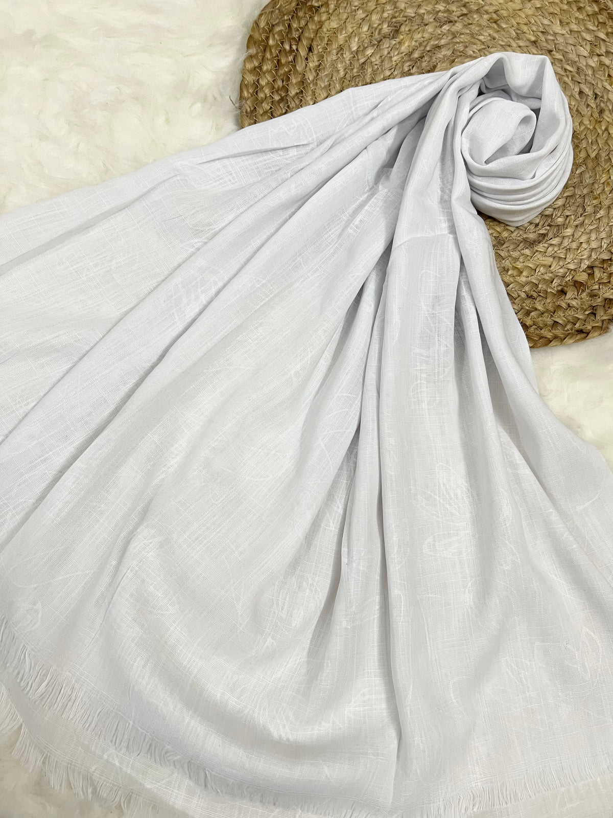 Ethereal Bloom Turkish lawn - White