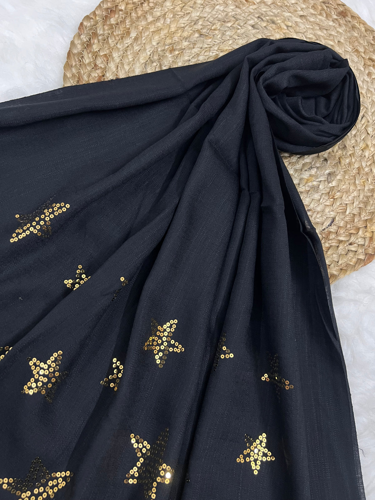 Starry Shine Hijab –Midnight Black