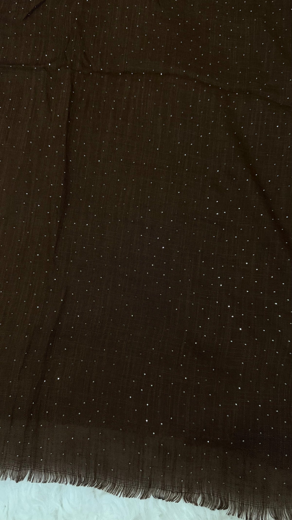 Lawn Dotted Stones Hijab | Dark Brown